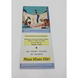 Vtg The Seeger Brass Co Toledo Ink Blotter Advertisement Hillbillies Got Teeth